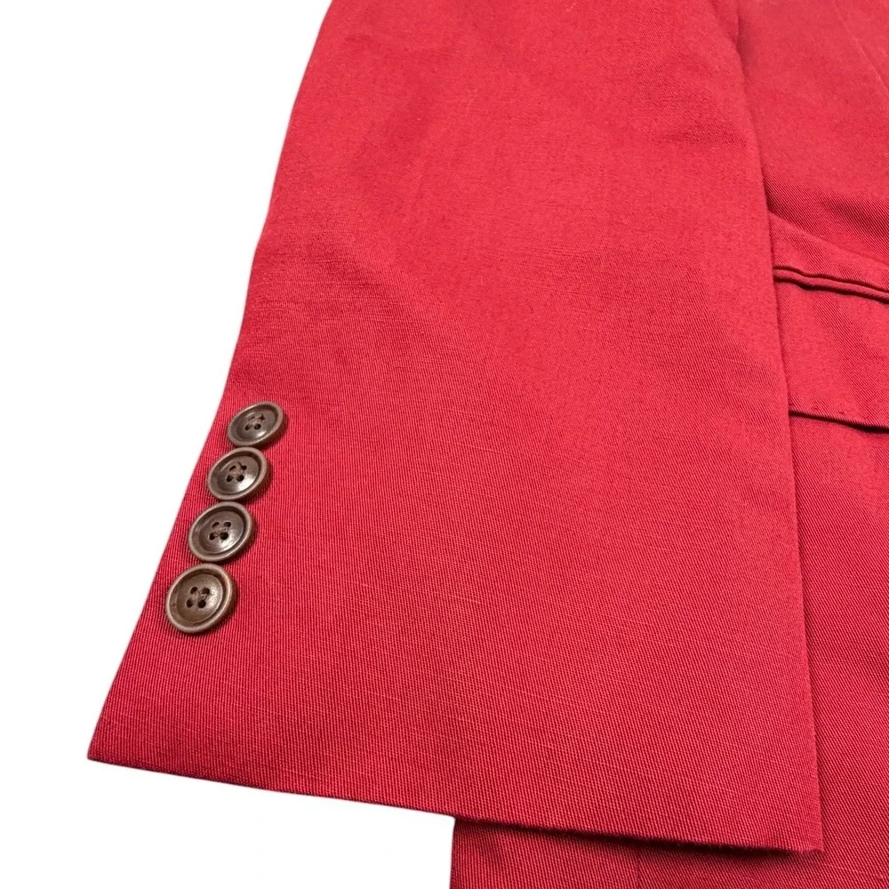 Brooks Brothers Fitzgerald 1818 Men Sport Coat Blazer Red Cotton Linen  42S